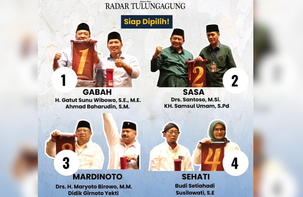 Empat paslon kontestan Pilkada Tulungagung 2024.