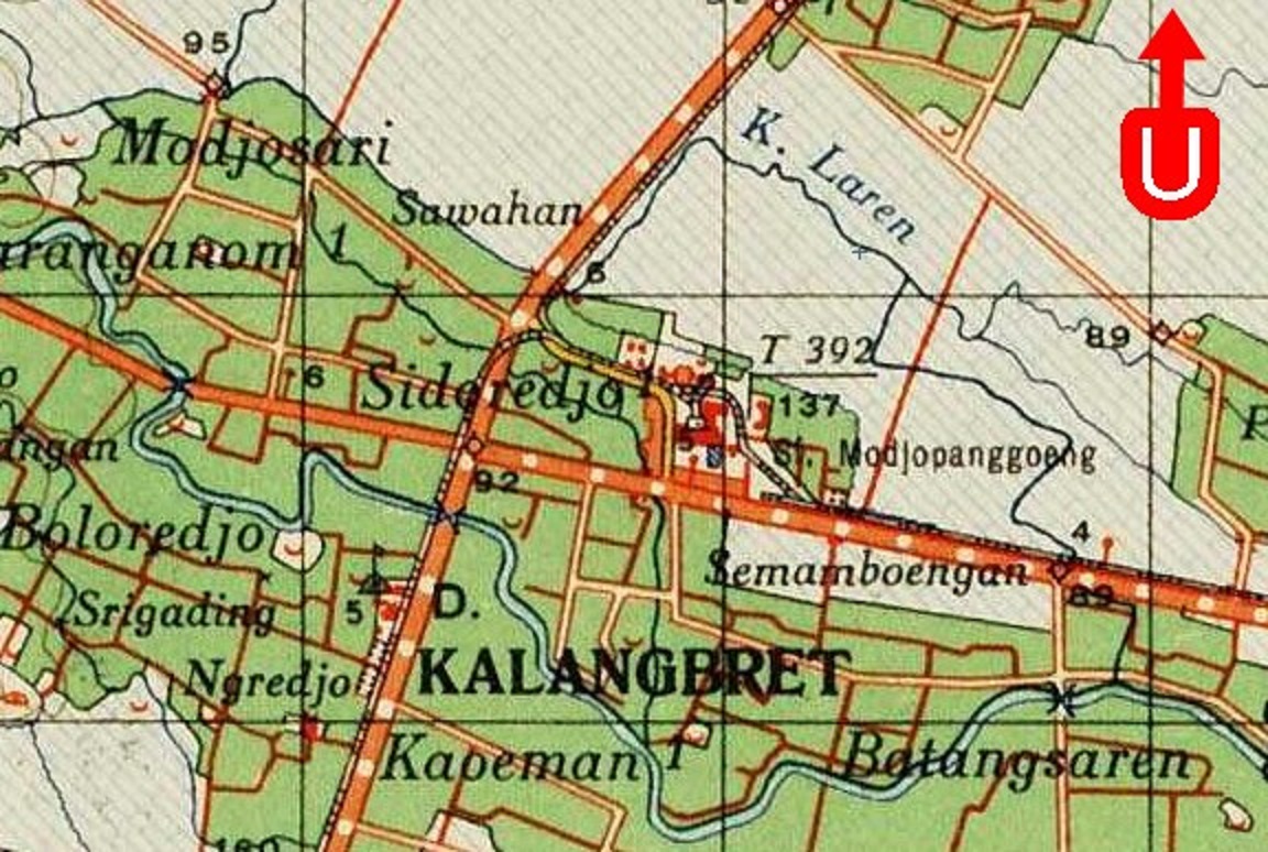 Peta jalur lori PG Modjopanggoong (Surya Hadi Blogspot)