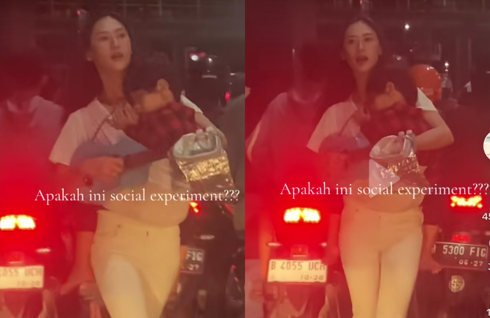 Viral, pengamen cantik, sempat dikira social experiment.