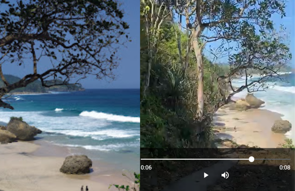 Pesona wisata Pantai Ngelinci Tulungagung. Indah, namun memiliki medan turunan curam.