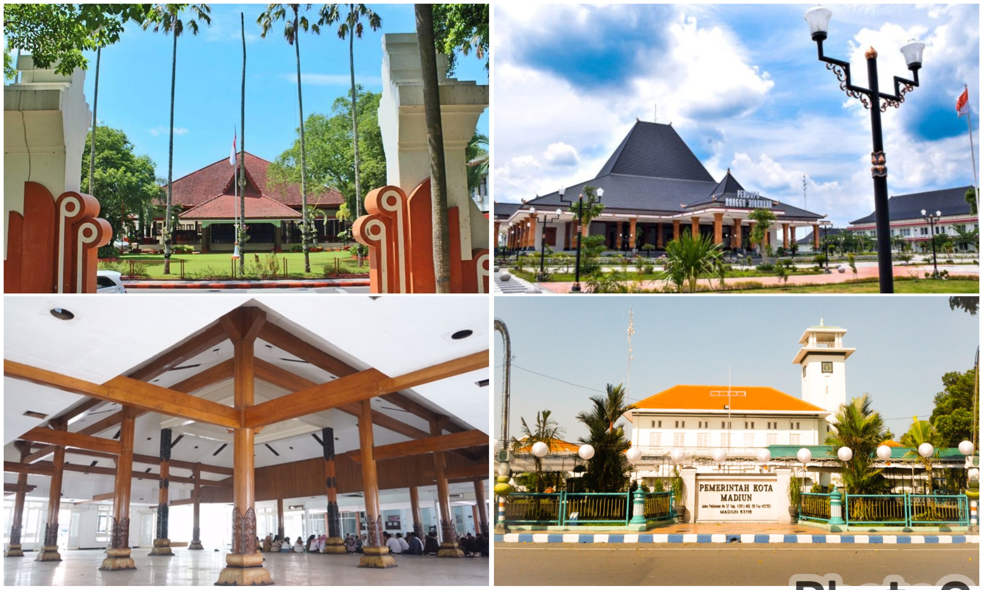 Kolase sebagian rumah dinas kepala daerah di Bakorwil Madiun, Jawa Timur