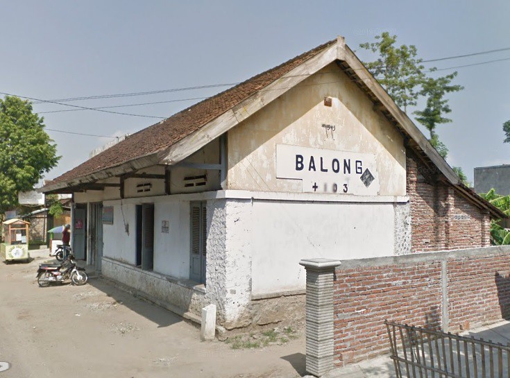 Bangunan Stasiun Balong yang awalnya bakal jadi stasiun terminus di jalur Ponorogo-Slahung. (PETA DAN SEJARAH JALUR KERETA API INDONESIA)