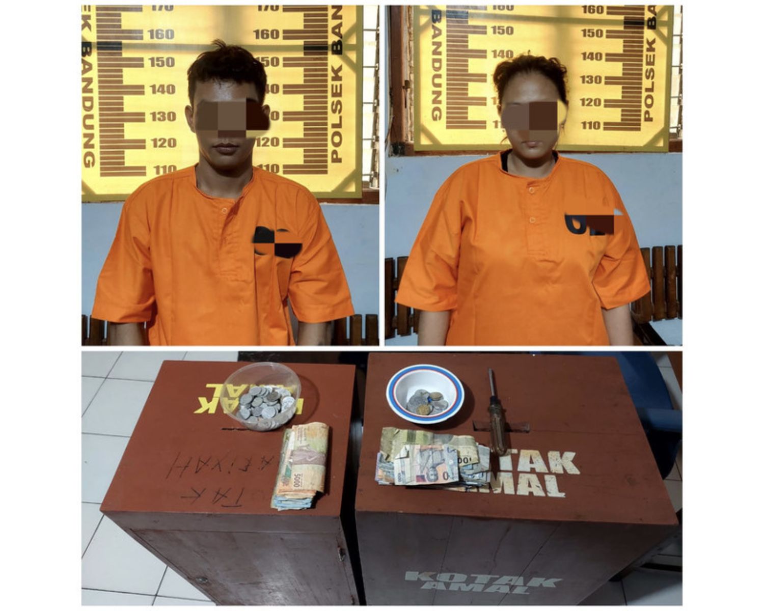 Sepasang pasutri didapati mencuri kotak amal di Desa Sanankulon Kecamatan Bandung Tulungagung