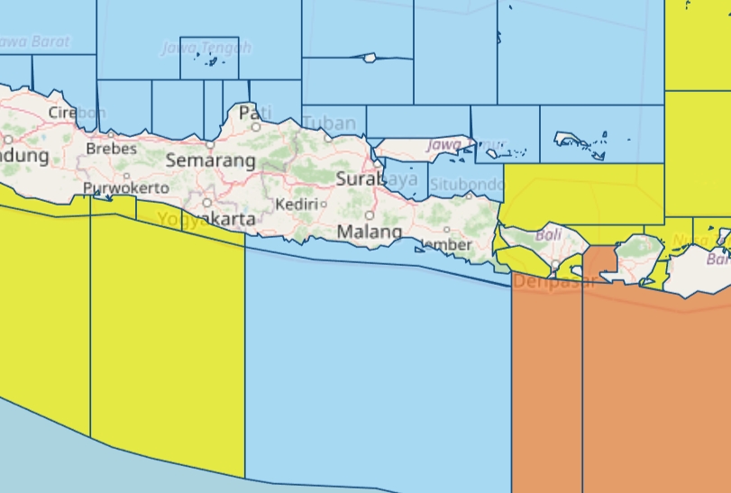 Kondisi perairan selatan Tulungagung terhitung normal (Tangkapan Layar BMKG)