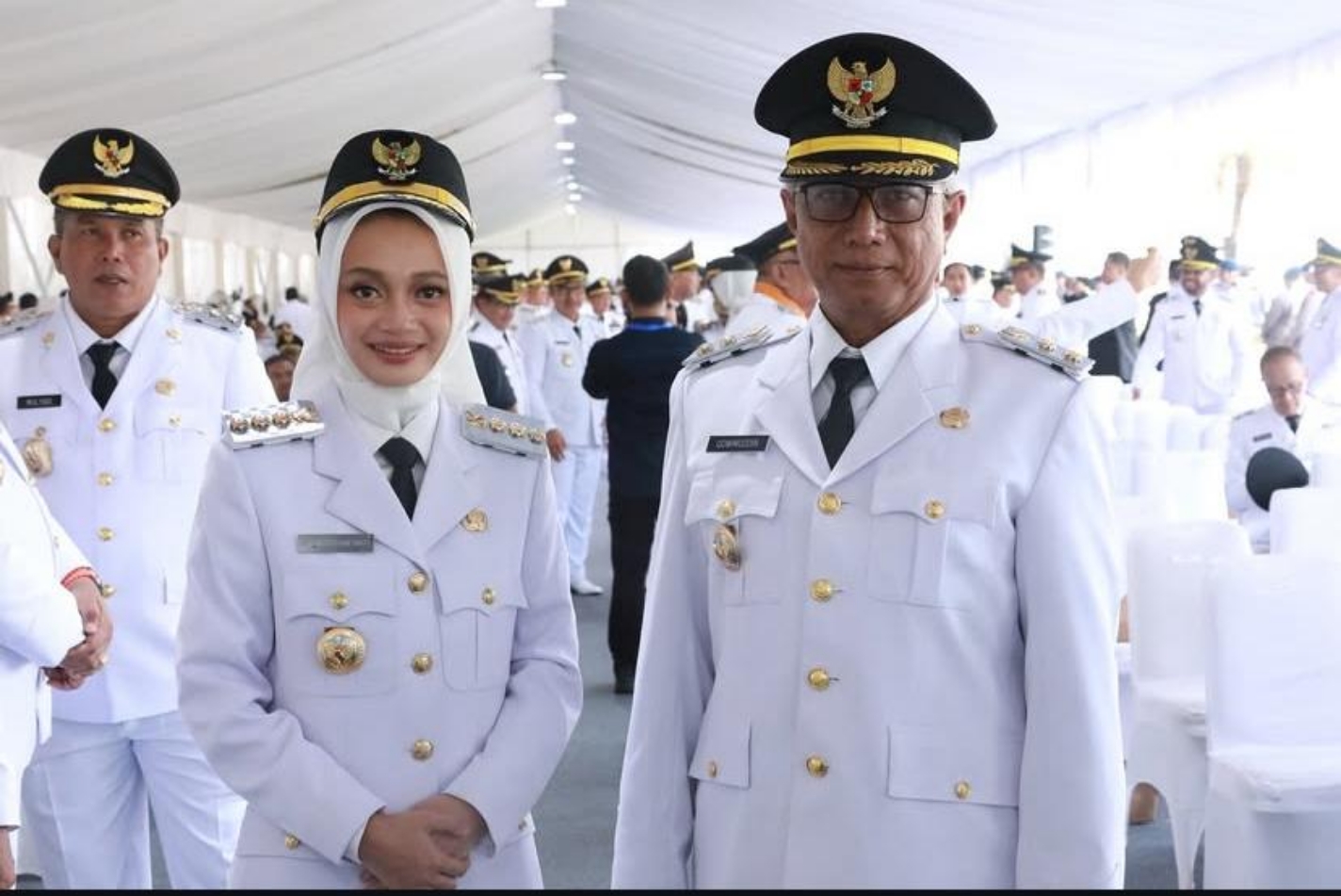 Wali Kota Kediri Vinanda Prameswati di sela-sela pelantikan kepala daerah pada Kamis lalu (Instagram Vinanda PW)