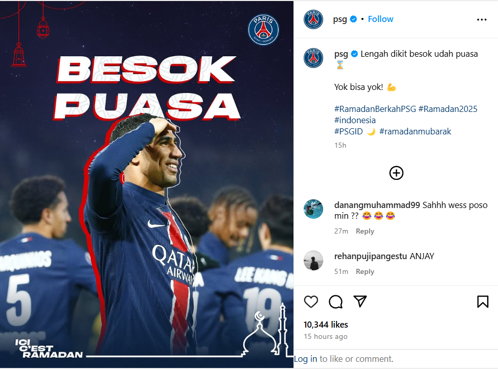 foto: tangkapan layar instagram.com/psg
