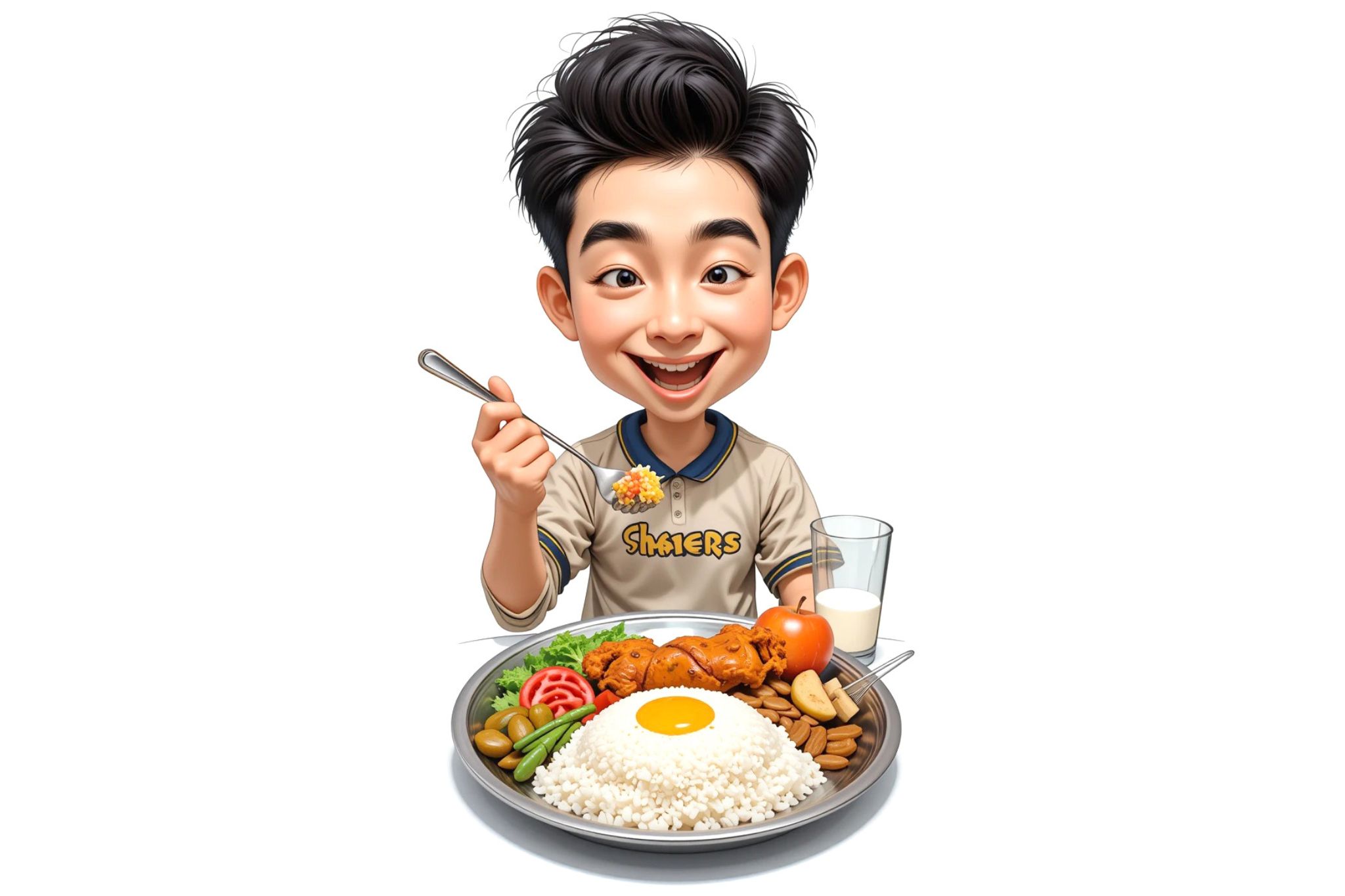 Ilustrasi makan bergizi gratis di Trenggalek. (HENDRA NOVIAS BY AI)