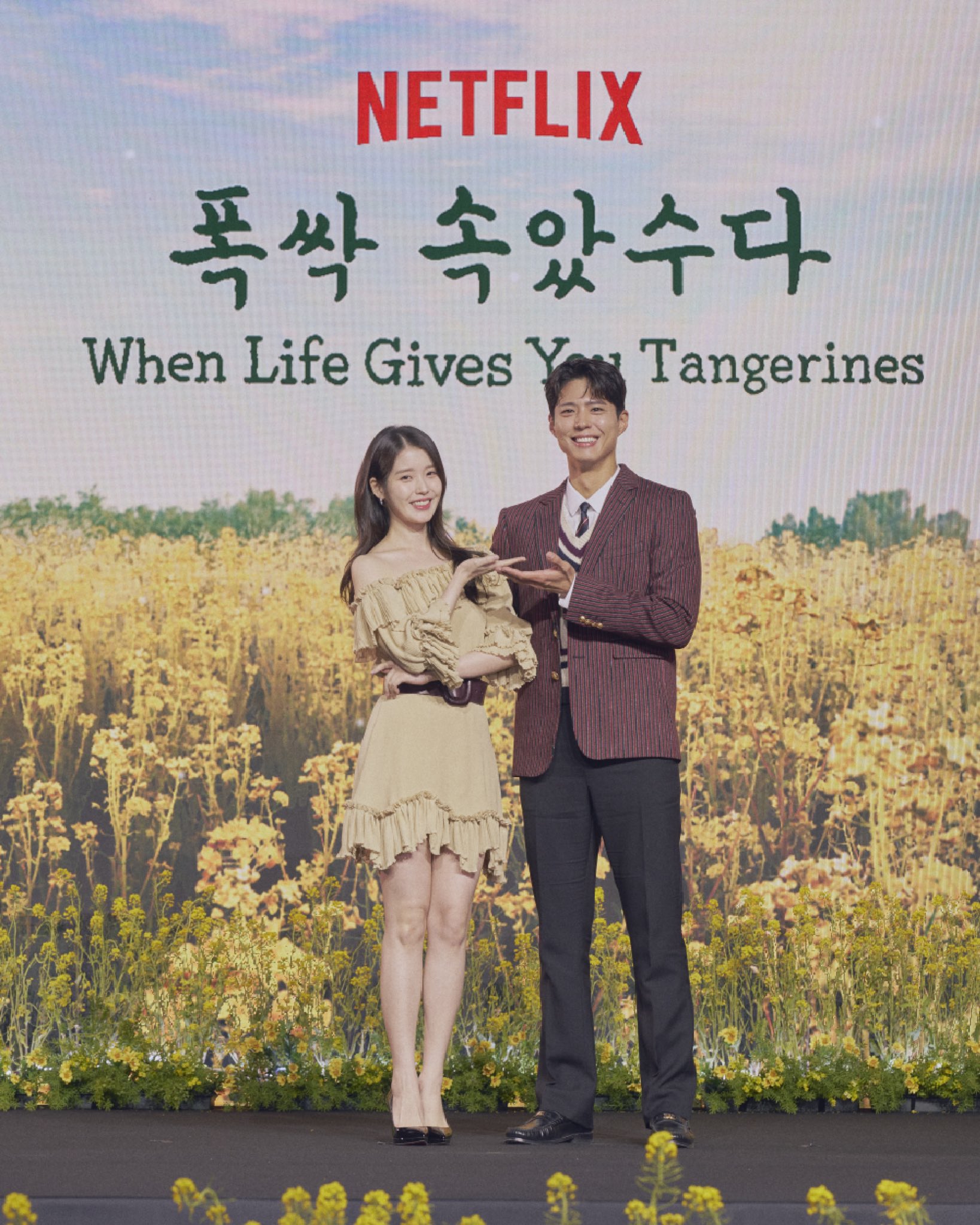 IU dan Park Bo Gum.(x.com/netflixKR)