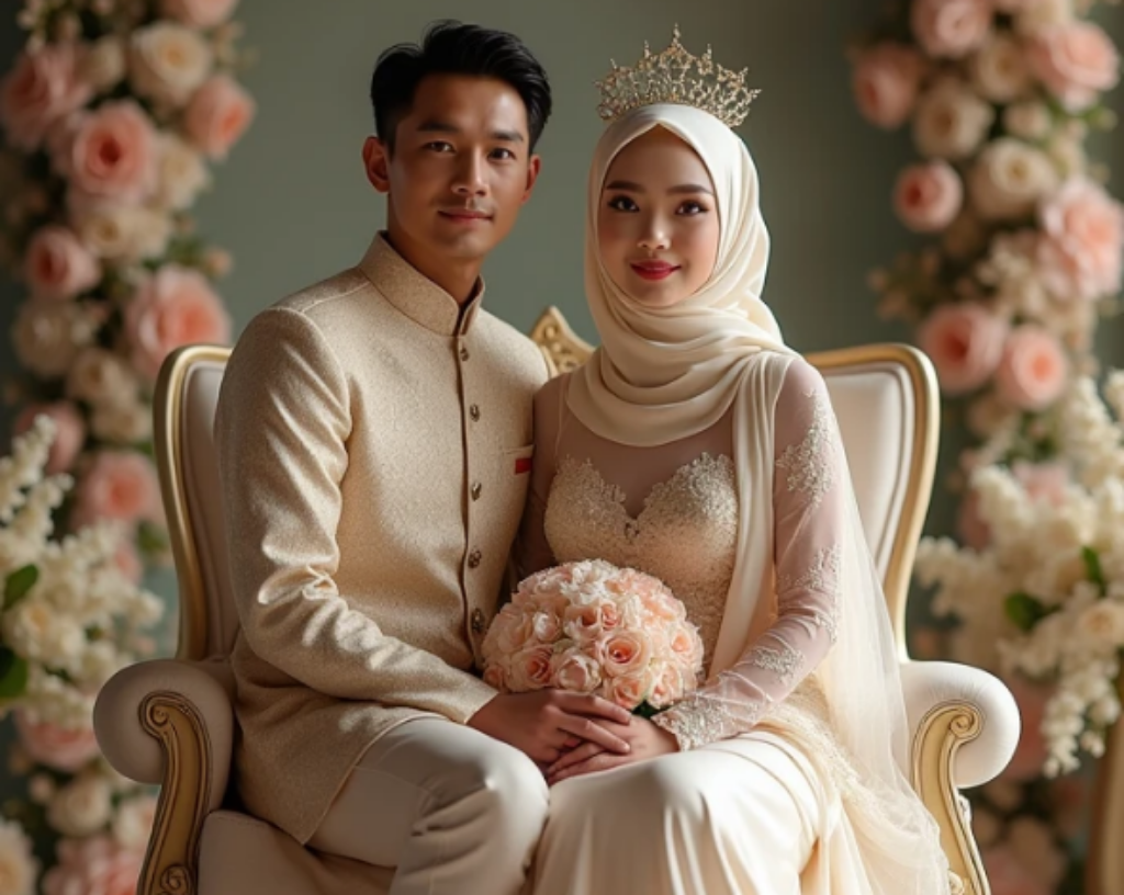 Menikah pada bulan Syawal merupakan sesuatu yang baik. (SEAART.AI)