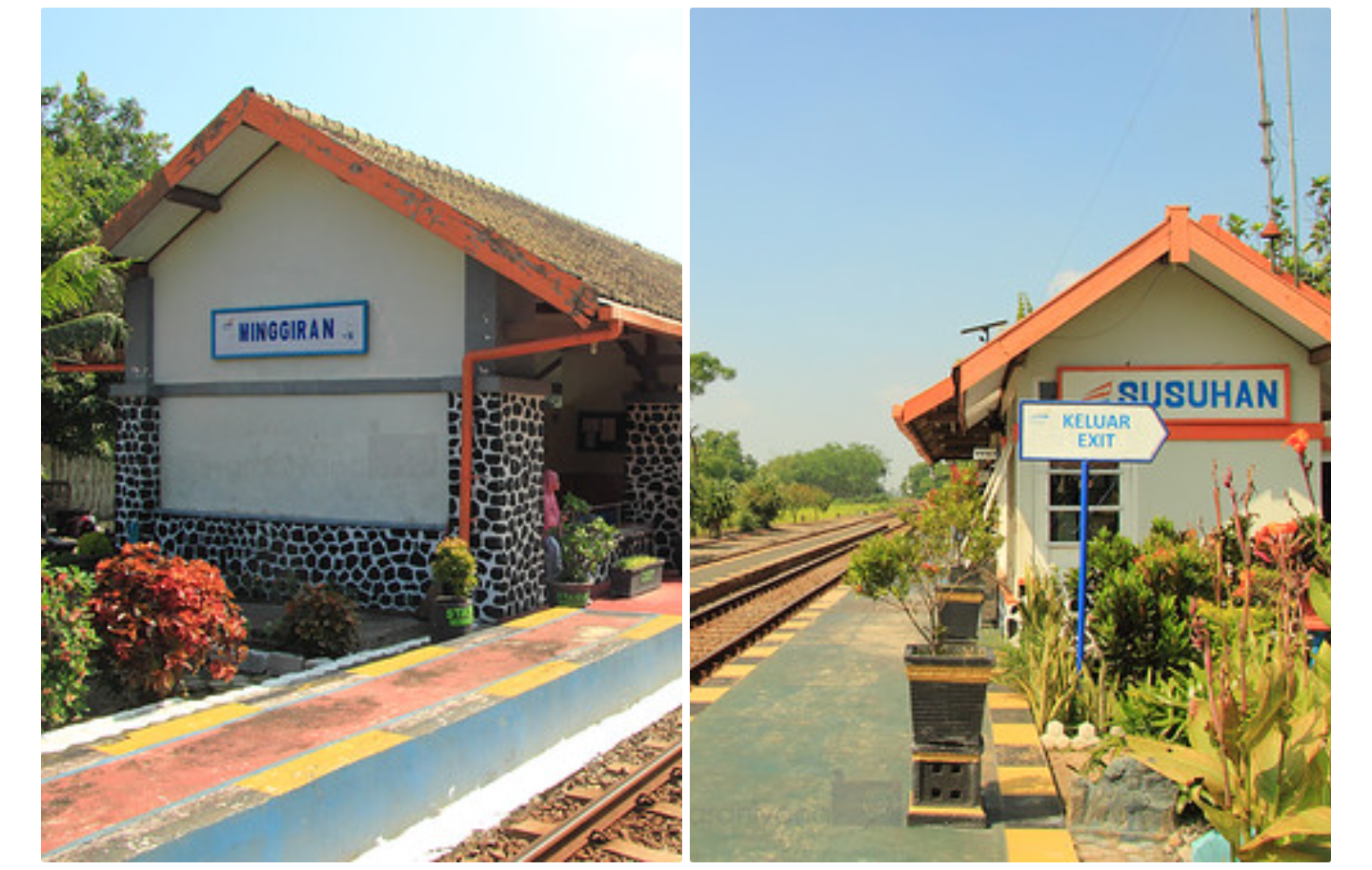 Stasiun Susuhan dan Minggiran yang menjadi titik persilangan kereta api di Kediri Raya. (BLOG SURYA HADHIYANA)