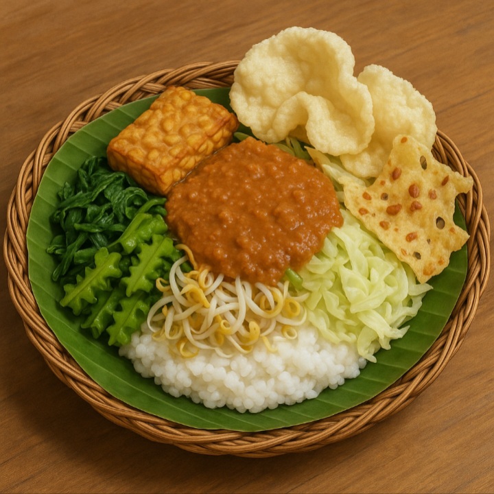 Ilustrasi bubur pecel.(ChatGPT)