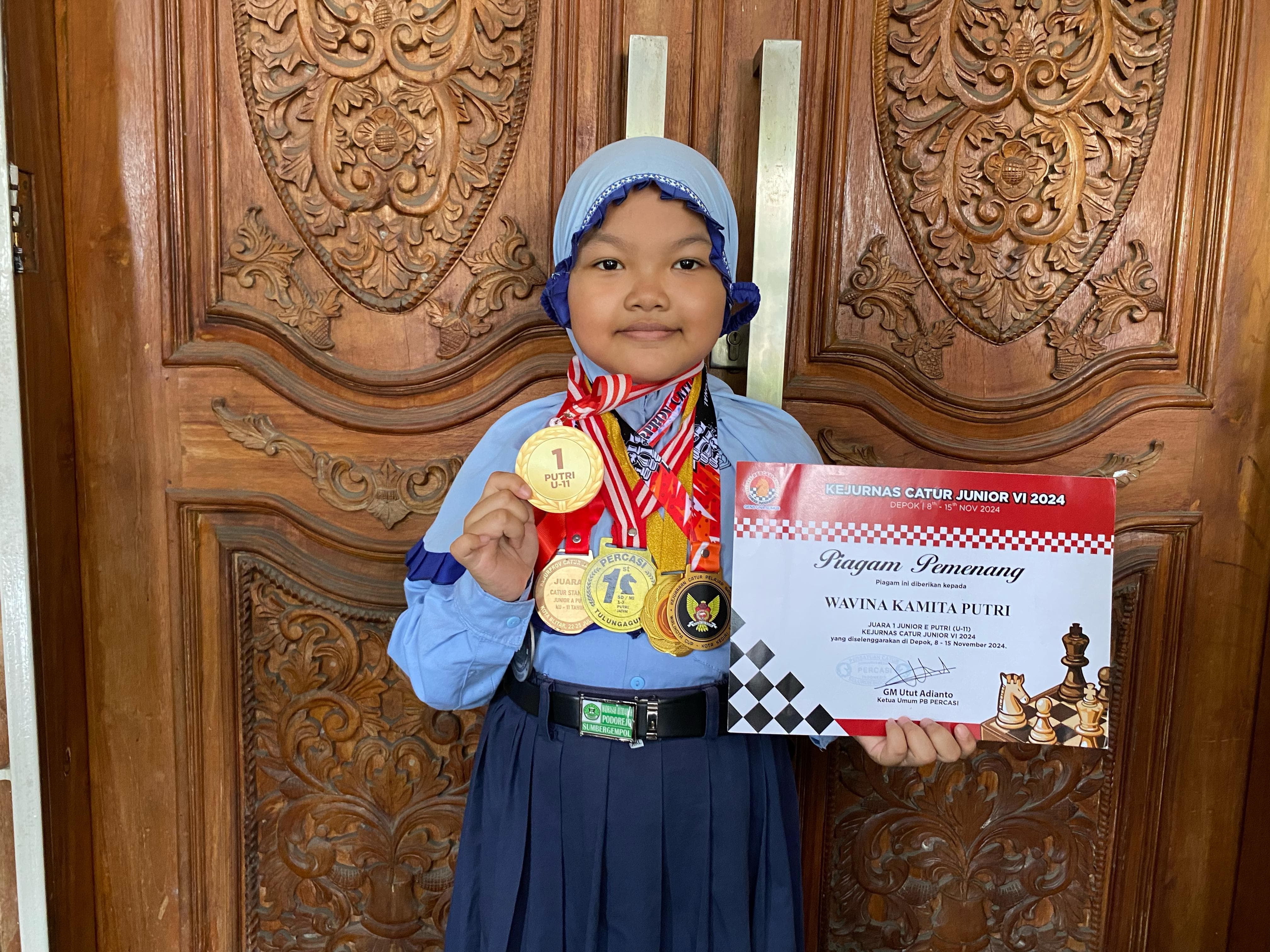 Wavina Kamita Putri satu-satunya warga Tulungagung yang mampu sabet gelar master percasi wanita dalam 20 tahun terakhir.