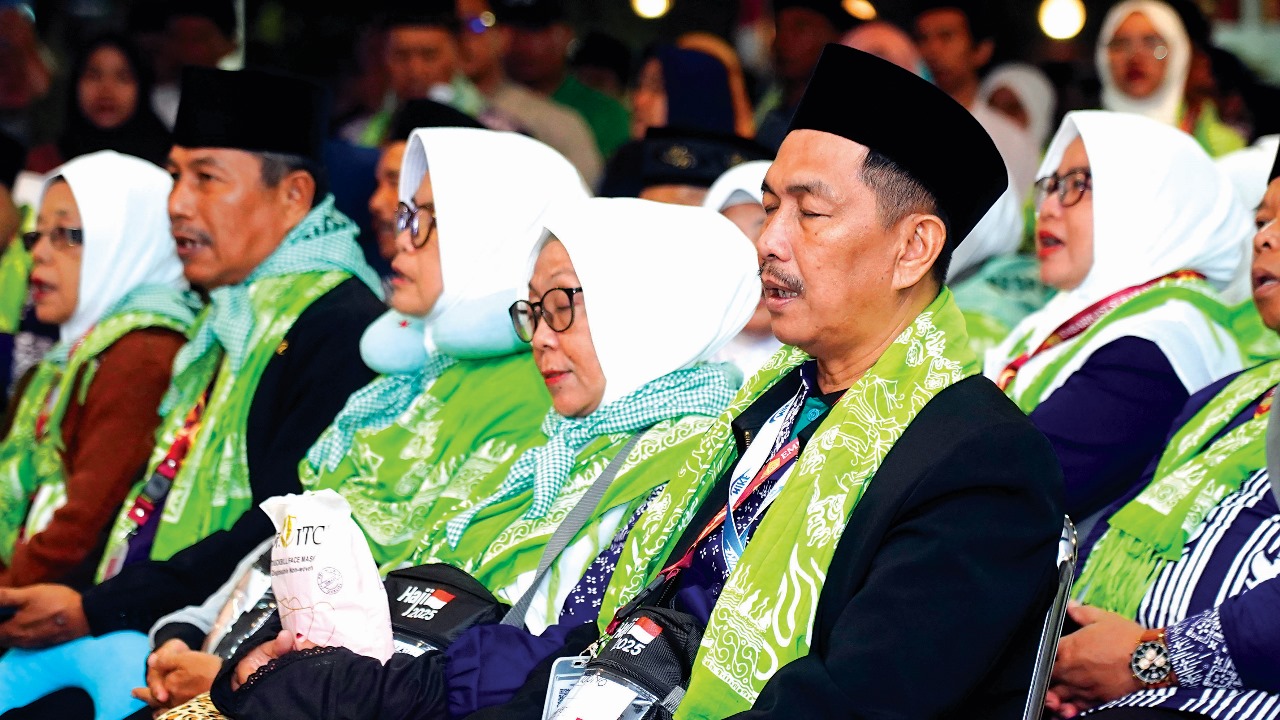 Jemaah haji asal Kabupaten Blitar yang akan berangkat ke Tanah Suci.