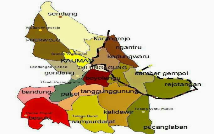 Kecamatan Karangrejo di Tulungagung merupakan kawasan yang berbatasan langsung dengan Kediri.