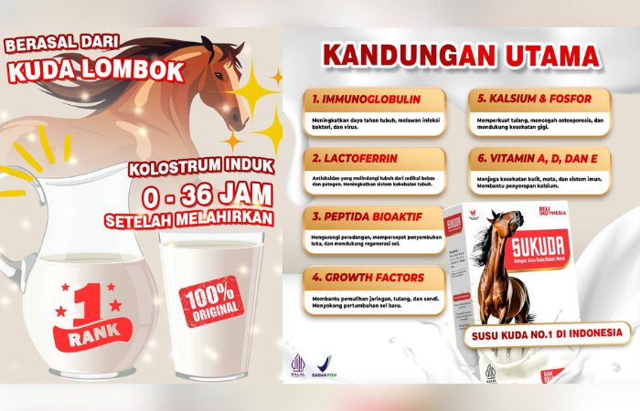 Ada 6 kandungan utama pada Sukuda, salah satunya adalah Immunoglobulin