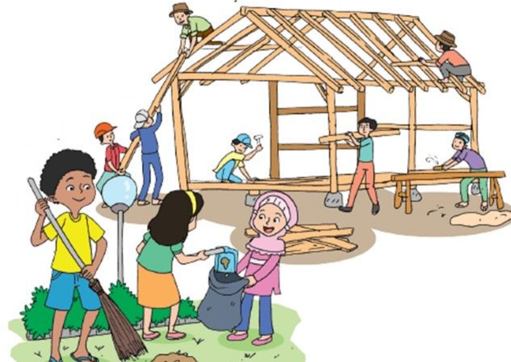ilustrasi tradisi gotong - royong masih melekat di Tulungagung