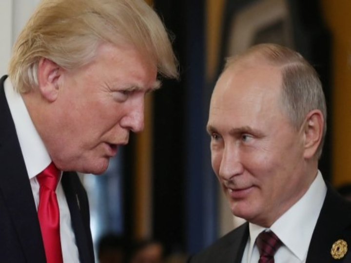 Presiden Amerika Donald Trump  dan Presiden Rusia, Vladimir Putin.