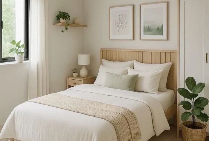 Kamar yang rapi dan aesthetic bikin nyaman seharian.