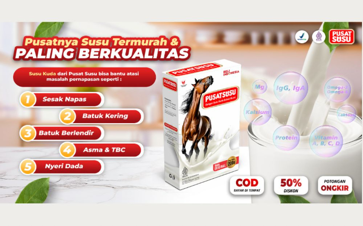 Pusat Susu merupakan produk susu kuda murni yang dilengkapi dengan kolostrum berkualitas tinggi.