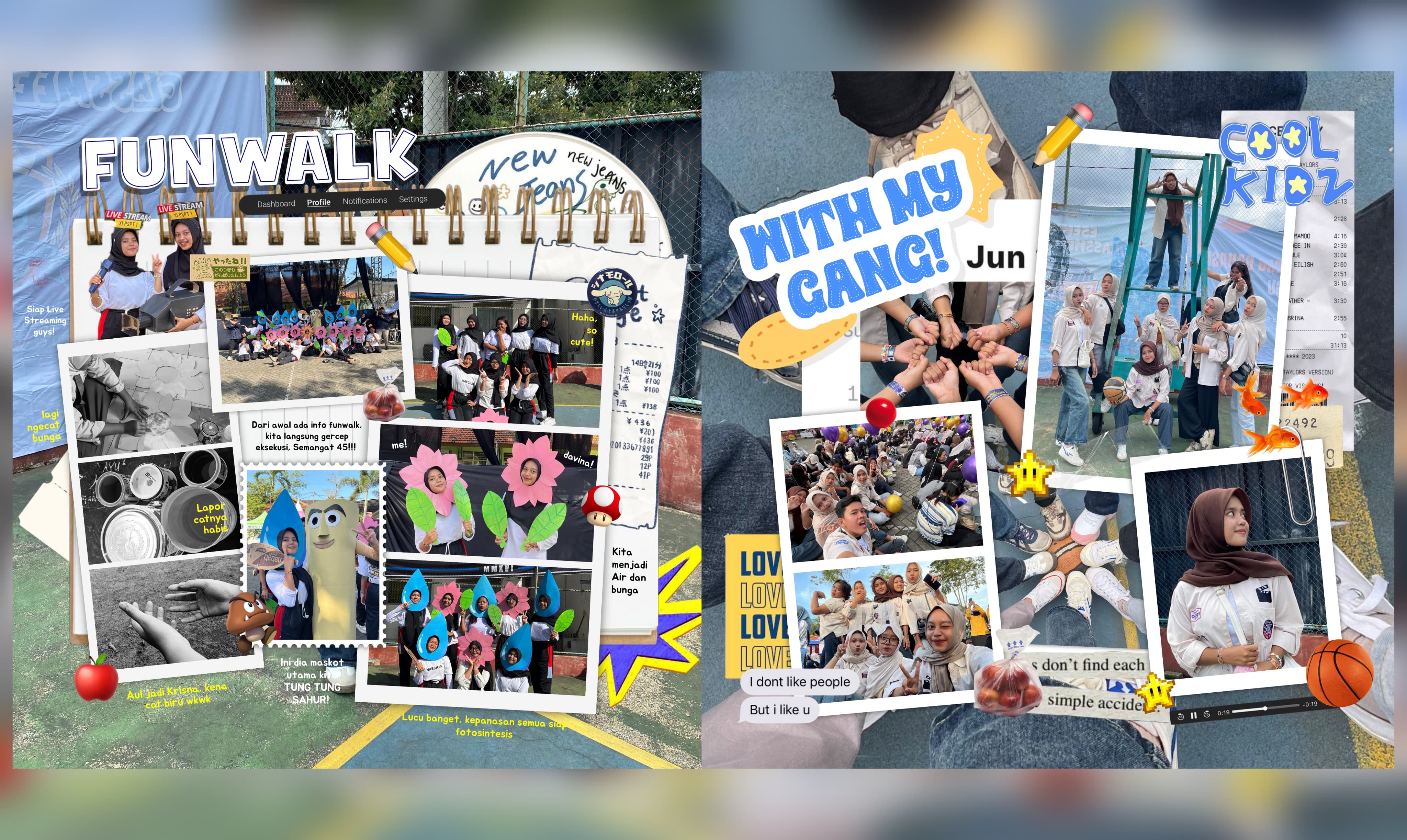 Ilustrasi kolase scrapbook digital yang populer digandrungi anak muda