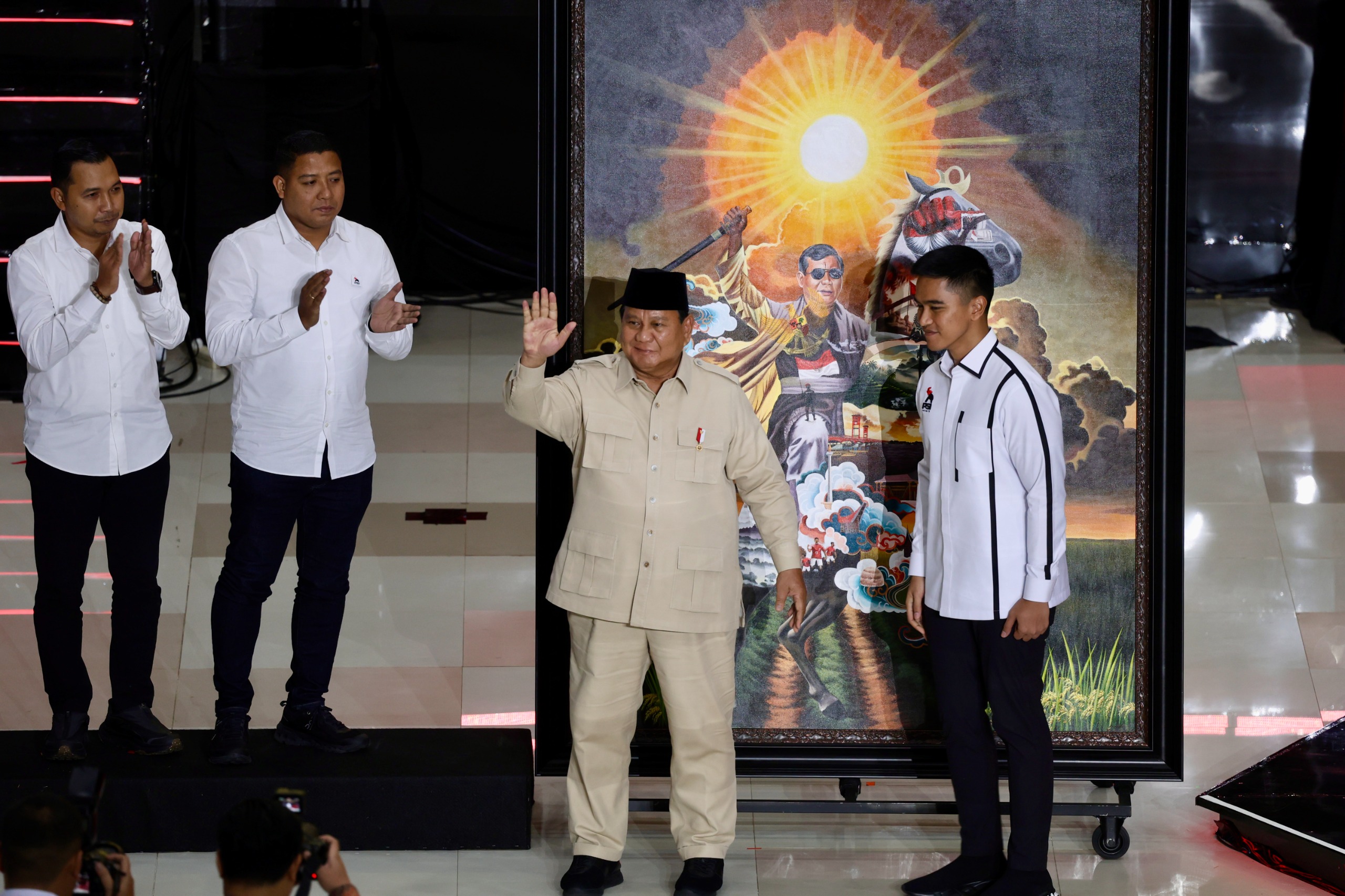 Presiden Prabowo hadiri penutupan Kongres Partai Solidaritas Indonesia (PSI) di Solo, Minggu (20/7/2025).&nbsp;