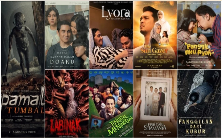 Agustus 2025 penuh kejutan! Deretan film Indonesia terbaru hadir di bioskop dengan genre drama, horor, komedi hingga animasi.