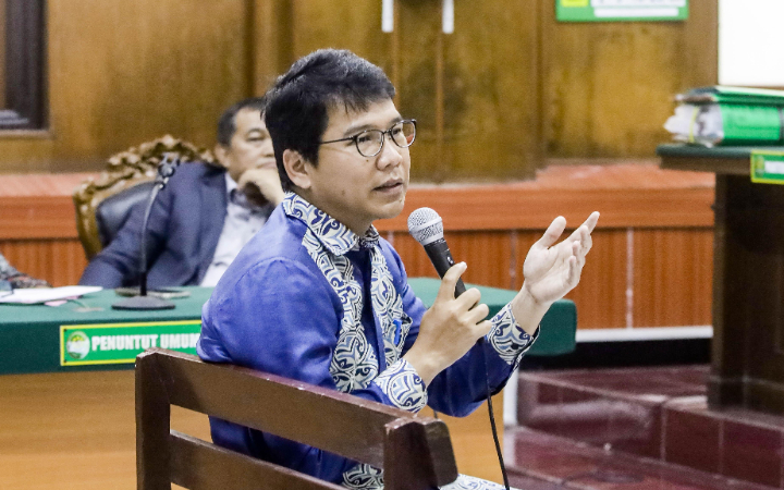 Dosen Fakultas Hukum Universitas Indonesia,&nbsp;Teddy Anggoro, sebagai ahli dalam sidang PKPU terhadap PT Jawa Pos di Pengadilan Niaga Surabaya, Senin (4/8/2025).