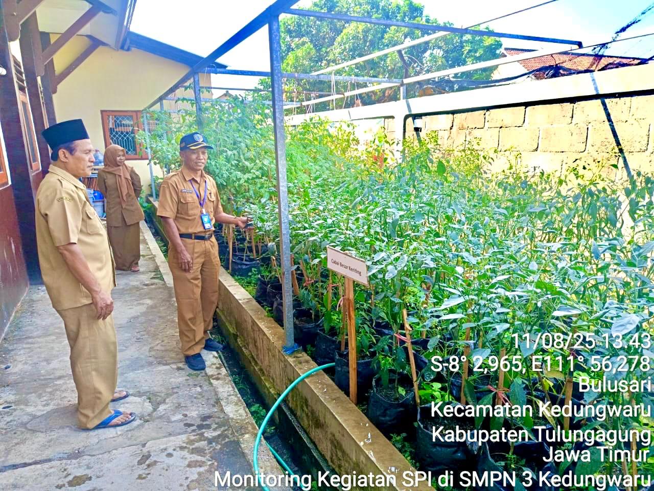 Monitoring kegiatan SPI di SMPN 3 Kedungwaru.