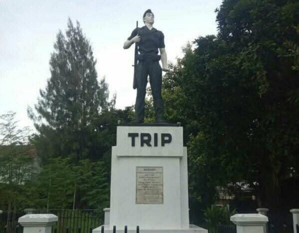 Monumen TRIP yang berdiri di sisi selatan Pasar Burung Desa Beji, Kecamatan Boyolangu, Tulungagung. (FACEBOOK DEPI HARIYANTO)