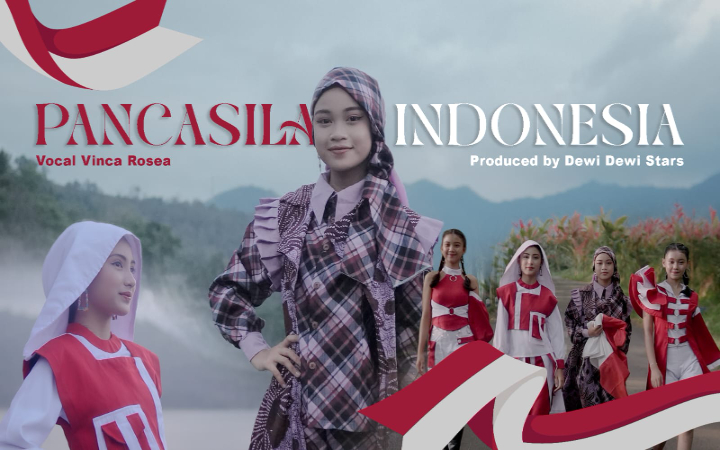 Vinca Rosea Meharunnisa Hadi (tengah) di sampul lagu barunya yang dirilis 16 Agustus lalu.