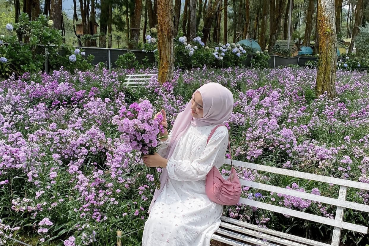 Hamparan warna-warni bunga di Taman Bunga Coban Talun, Kota Batu, memanjakan mata dengan pesona alam yang menyejukkan. (instagram by @choristrawberry)
