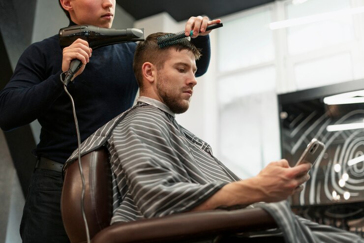 suasana pangkas rambut
