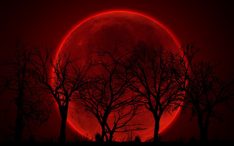 ilustrasi gerhana bulan total