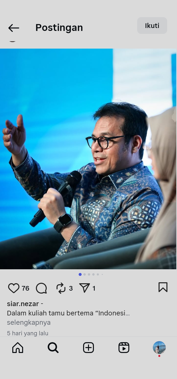 Wamenkomdigi Nezar Patria menegaskan pentingnya pengembangan AI yang etis dan human-centric dalam Peta Jalan AI Nasional. (Instagram: @nezarpatria)