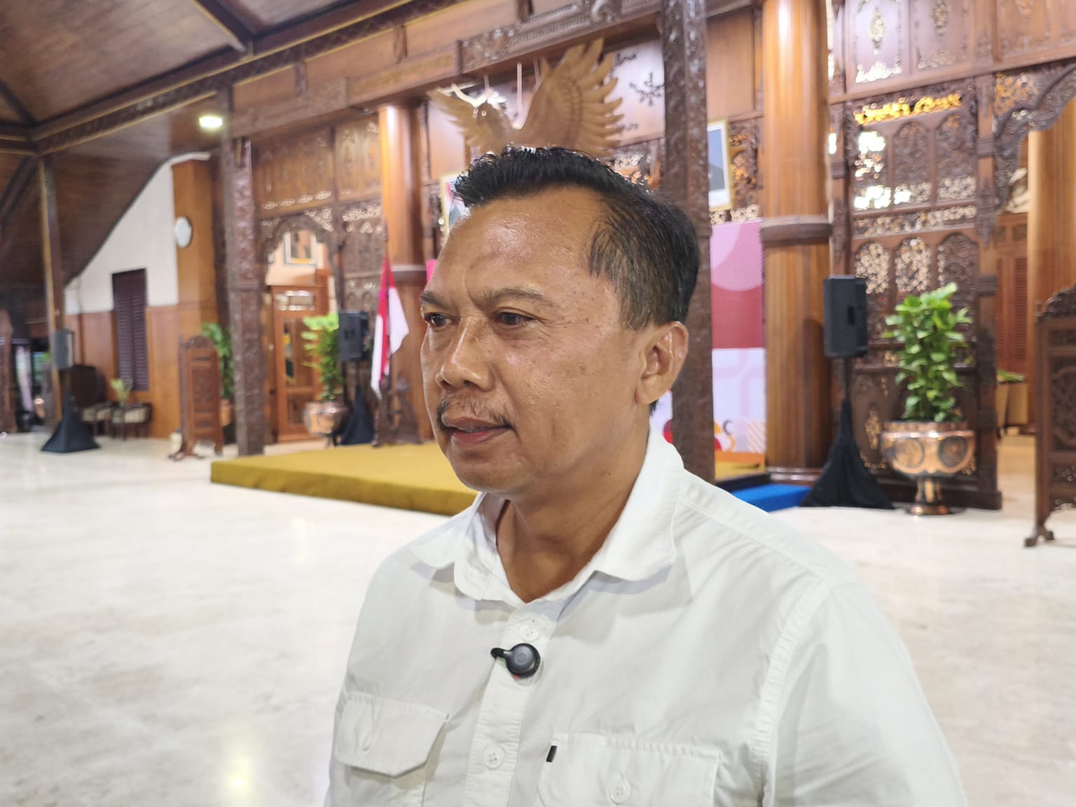 Sekda Kabupaten Tulungagung, Tri Hariadi ditemui awak media di Pendapa Kongas Arum Kusumaning Bangsa, Sabtu (27/9).