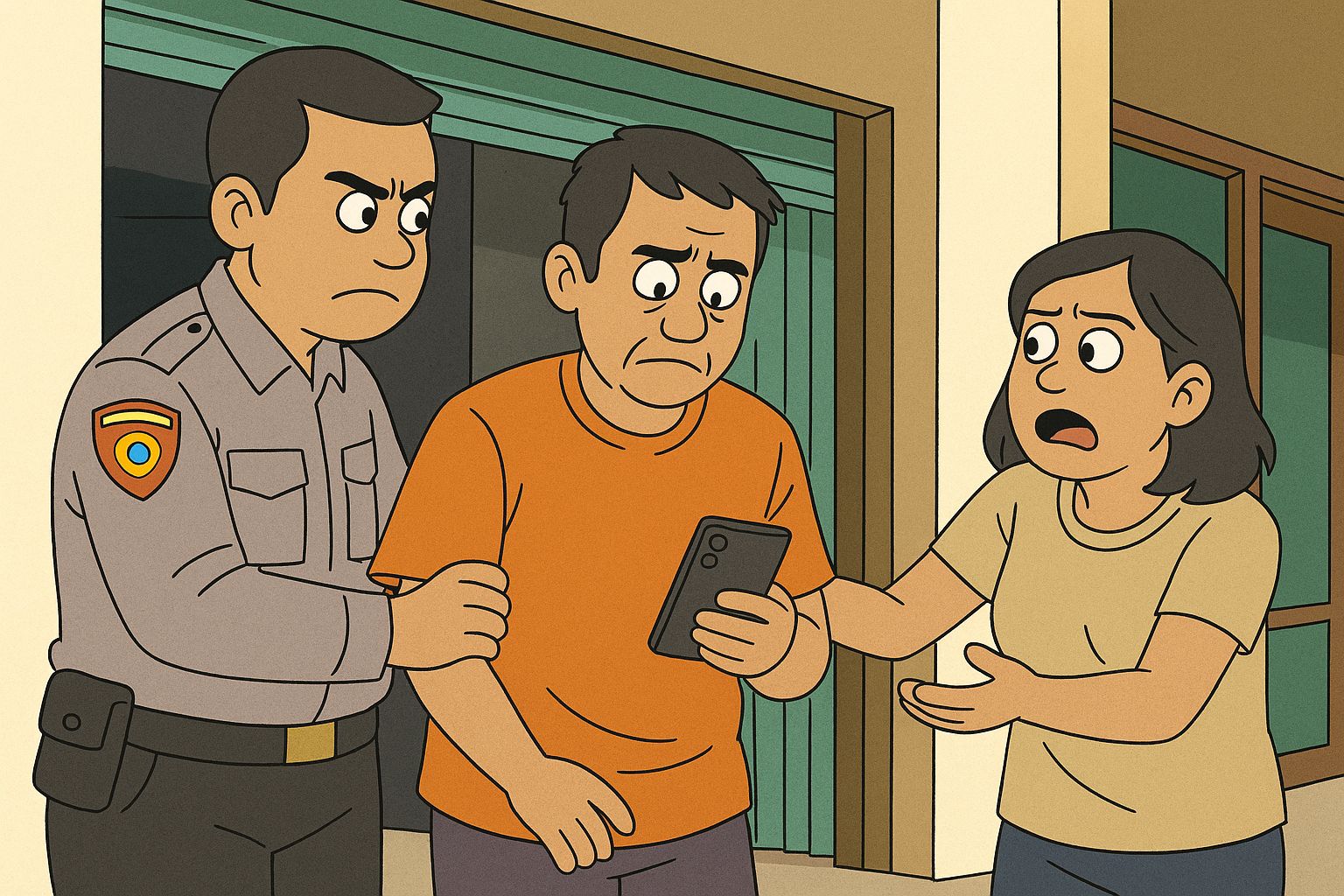 Ilustrasi pencurian HP yang terjadi di Ngunut, Tulungagung.