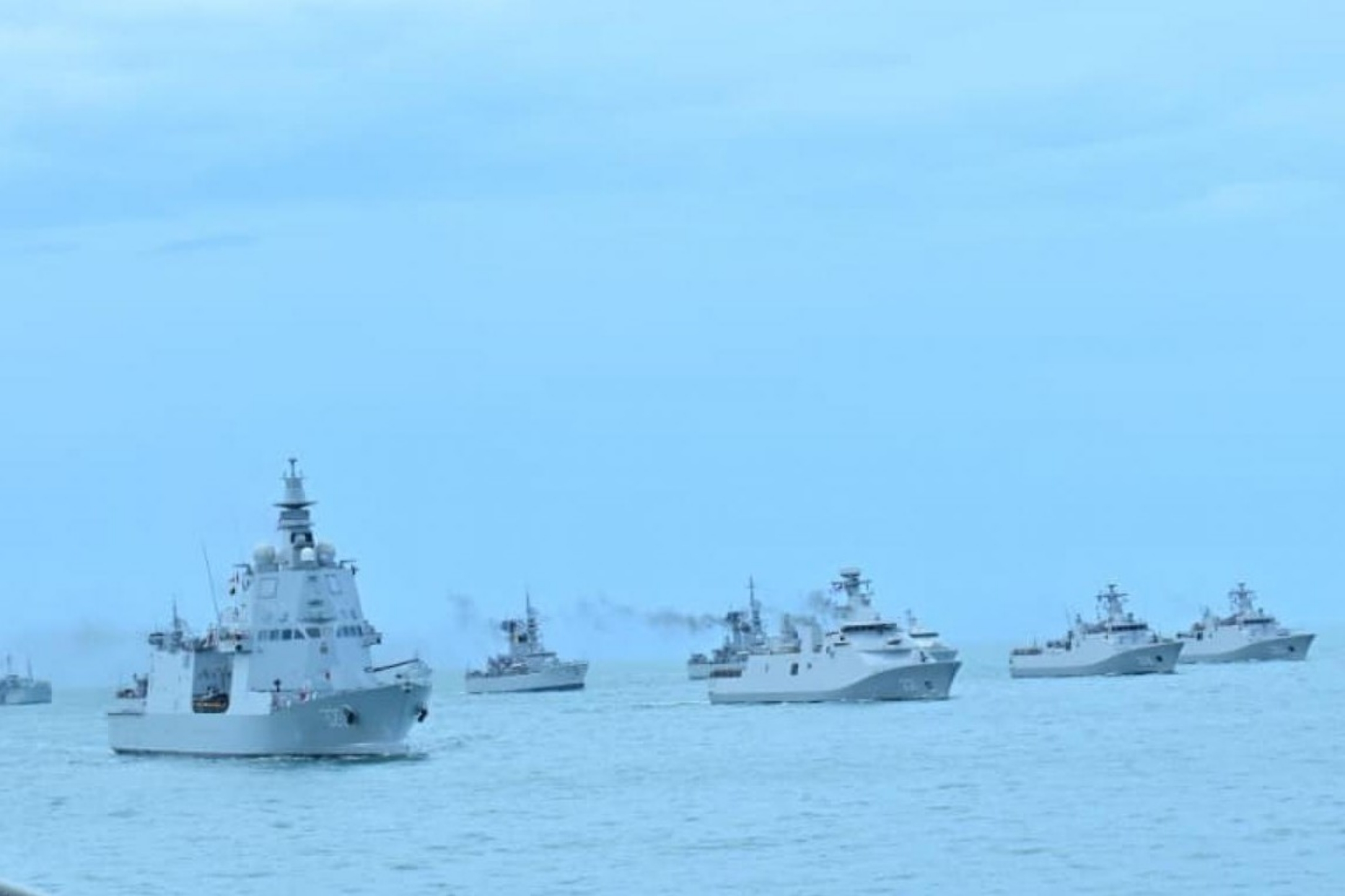 Kapal perang milik TNI AL saat mengikuti Presidential Inspection pada Kamis lalu. (TNI.MIL.ID)