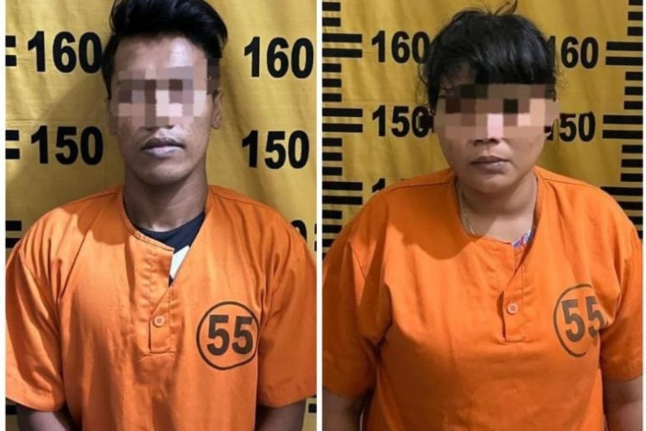 Sosok dua pencuri yang menggasak motor milik warga Desa Balerejo, Kecamatan Kauman, Tulungagung. (POLRES TULUNGAGUNG)