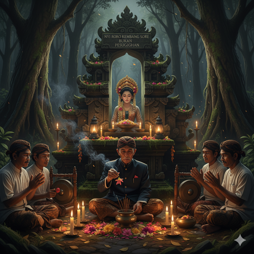 Seorang sesepuh Tulungagung memimpin ritual Kembang Sore sebagai bentuk penghormatan kepada leluhur, tradisi yang sering disalahartikan sebagai pesugihan. ( Ilustrasi )