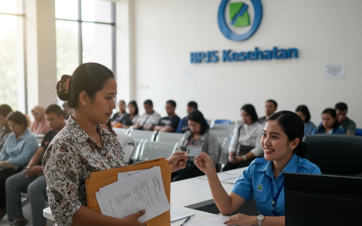 Mengurus Jaminan Kesehatan. Potret aktivitas harian di kantor layanan BPJS Kesehatan.