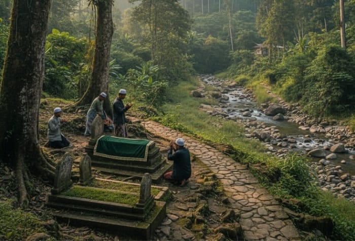 Makam Syekh Basarudin di lereng Gunung Bolo, Desa Bolorejo, Tulungagung &mdash; tempat peristirahatan ulama besar sekaligus guru Adipati Ngerowoh pertama. (ilustrasi)