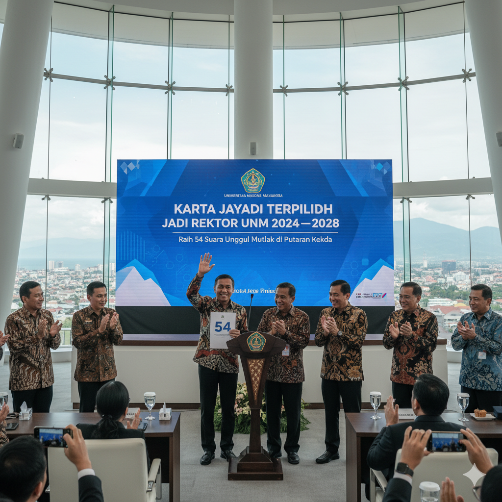 Karta Jayadi resmi terpilih sebagai Rektor Universitas Negeri Makassar periode 2024&ndash;2028 usai meraih 54 suara pada putaran kedua pemilihan di Menara Pinisi. ( Ilustrasi )