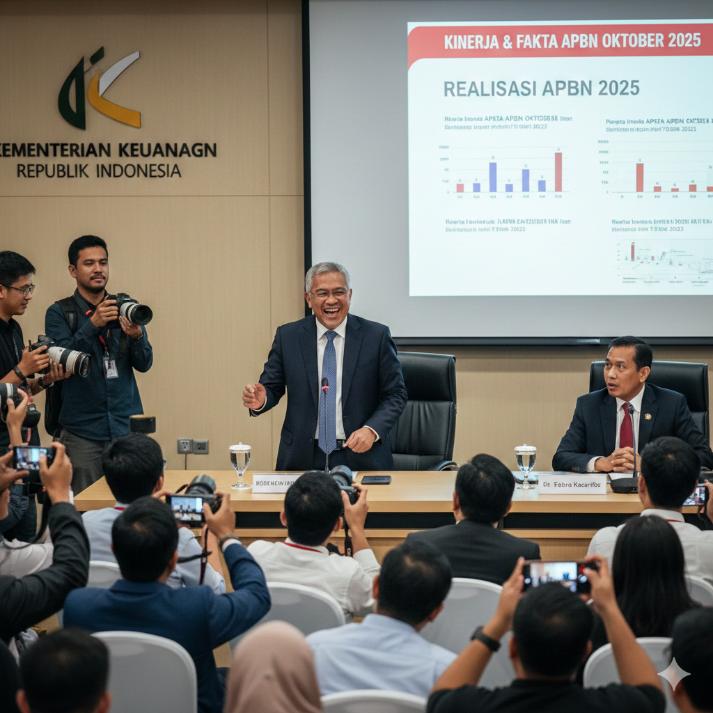 Purbaya Yudhi Sadewa saat memaparkan perkembangan ekonomi dan realisasi APBN 2025 dalam konferensi pers di Jakarta. ( Ilustrasi )