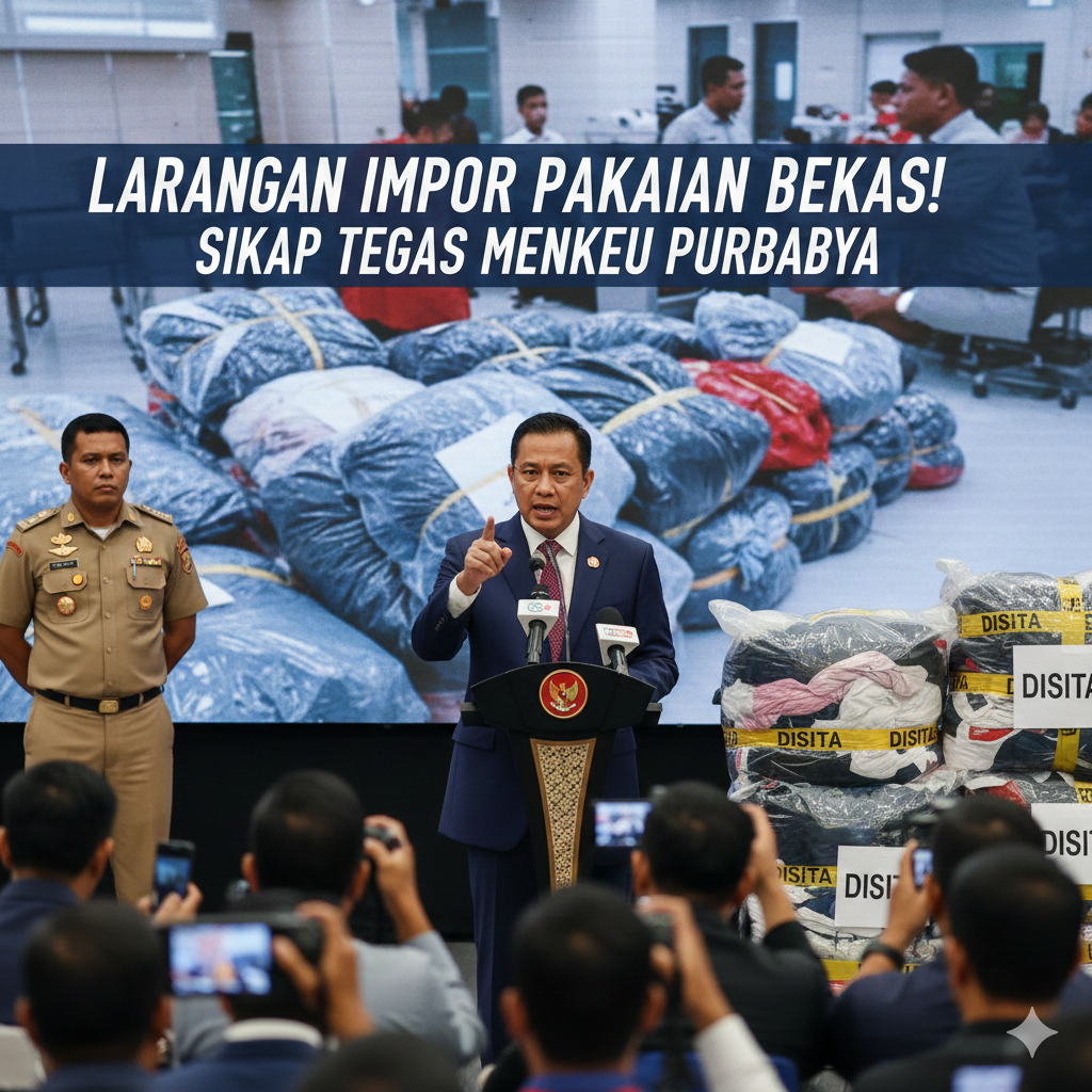 Menteri Keuangan Purbaya Yudhi Sadewa menegaskan sikap pemerintah yang menolak legalisasi impor pakaian bekas dan memperketat pengawasan seluruh jalur masuk barang ilegal.  (ilustrasi)