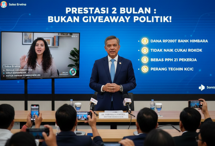 Menteri Keuangan Purbaya Yudhi Sadewa saat memberikan keterangan pers terkait kebijakan fiskal awal masa jabatannya. (ilustrasi)