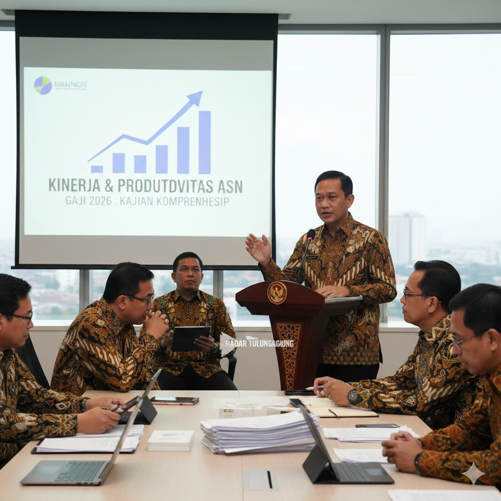 ASN tengah bekerja di kantor pemerintah. Kenaikan gaji PNS 2026 masih dikaji, dengan fokus pada kinerja dan produktivitas. (ilustrasi)