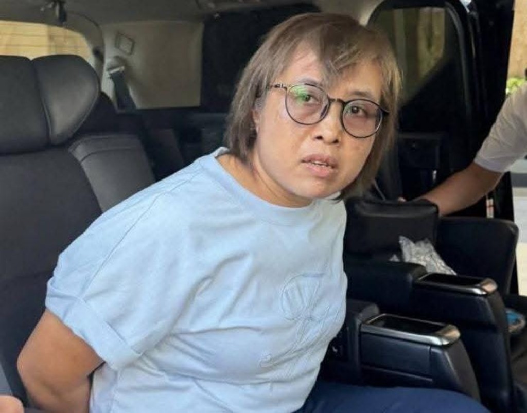 Dewi Astutik sesaat setelah ditangkap di lobi sebuah hotel di Kamboja.