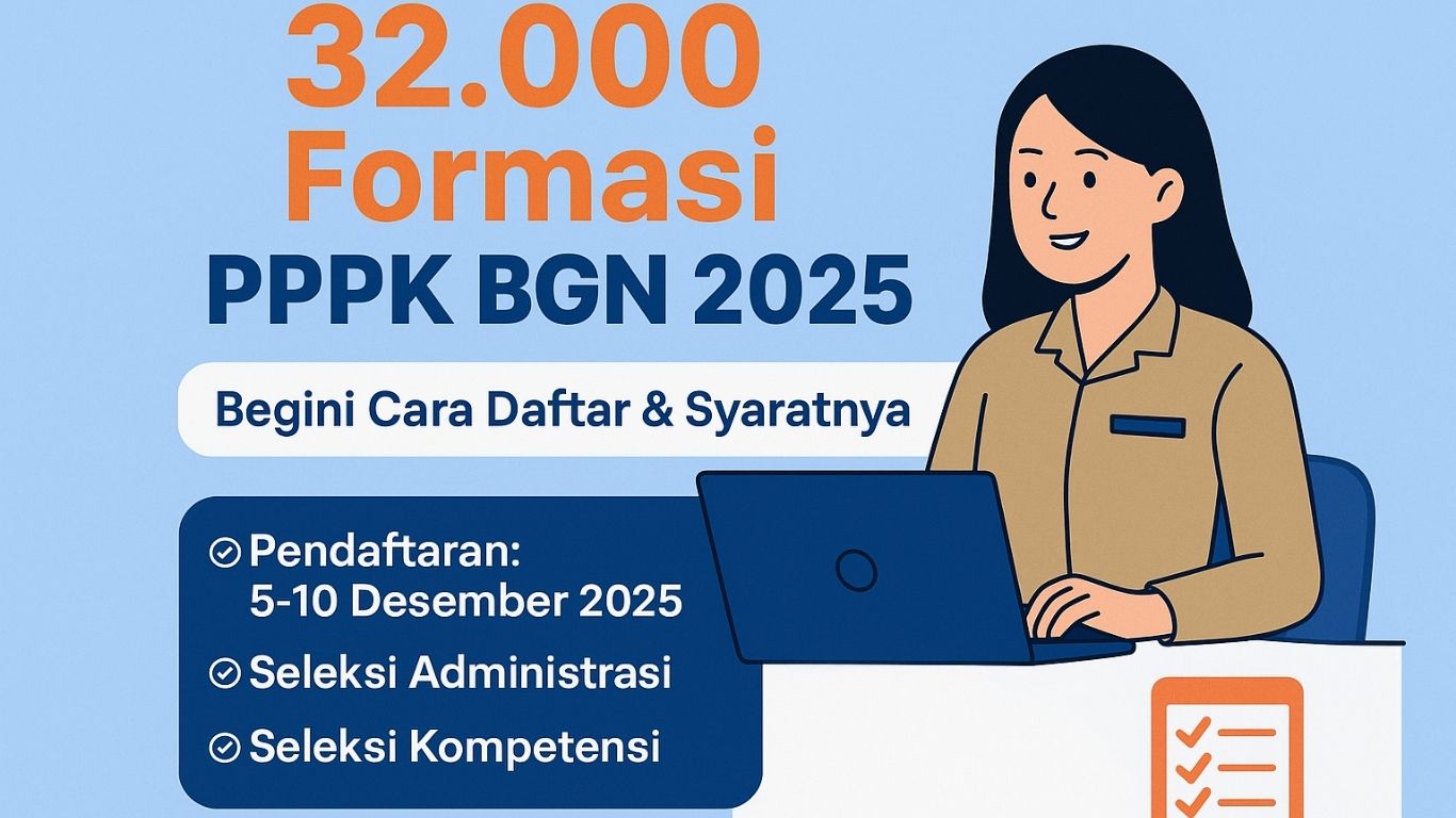 Seleksi P3K 20205 Badan Gizi Nasional dibuka.(ilustrasi AI)