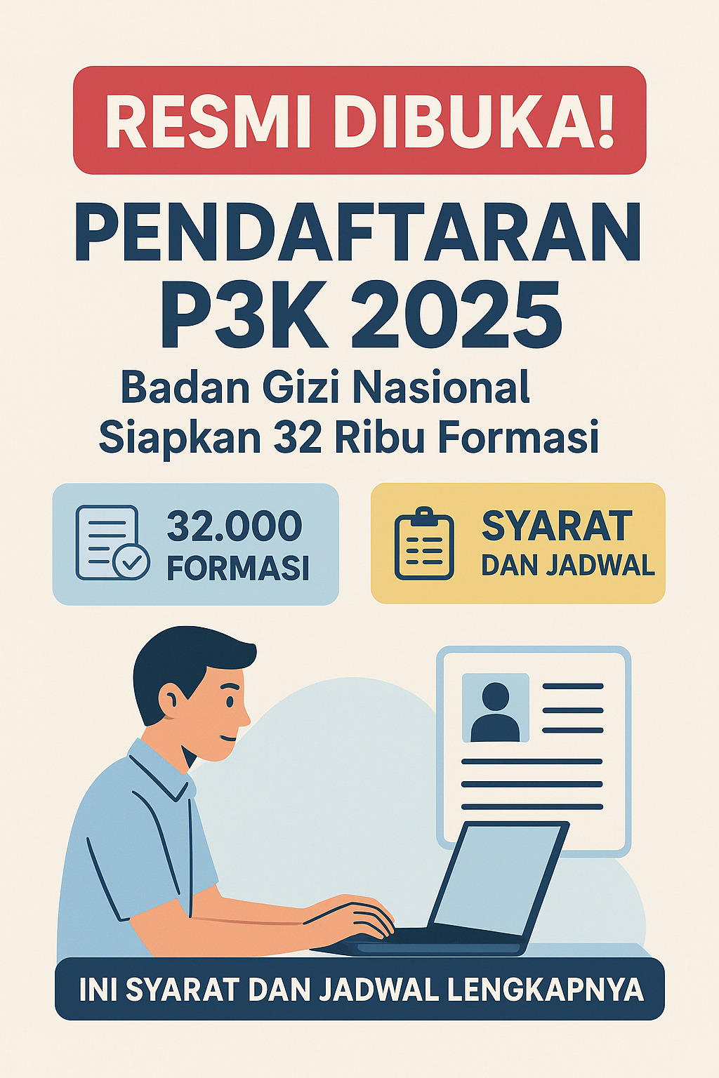 Seleksi P3K 2025 Badan Gizi Nasional dibuka.(ilustrasi AI)