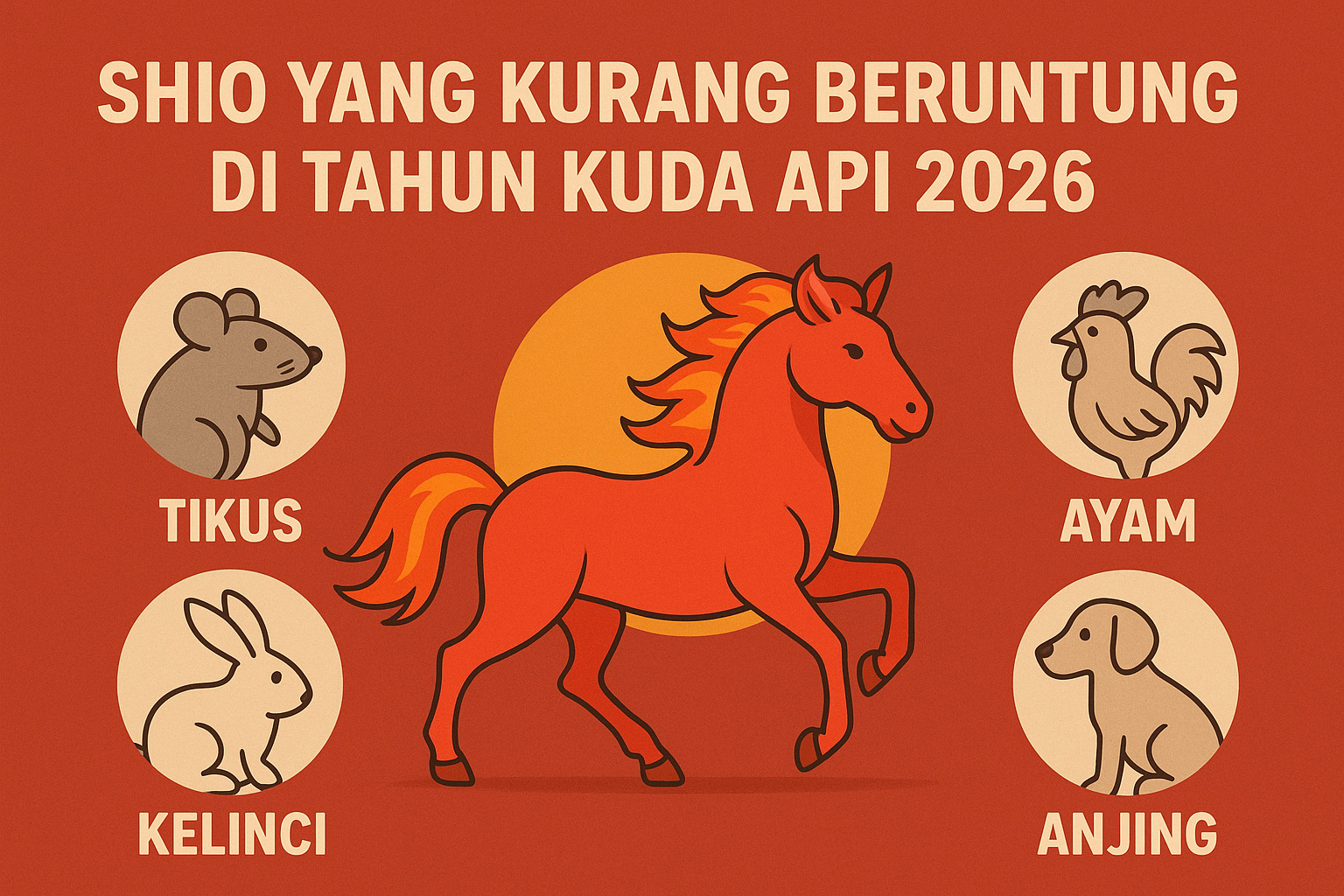 Beberapa shio ini disebut kurang beruntung di Tahun Kuda Api 2026.(ilustrasi AI)